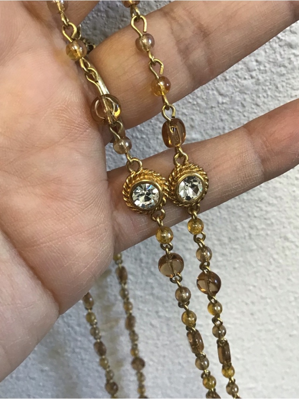 NWT Virgins Saints Angels Amber & Gold Wrap Necklace